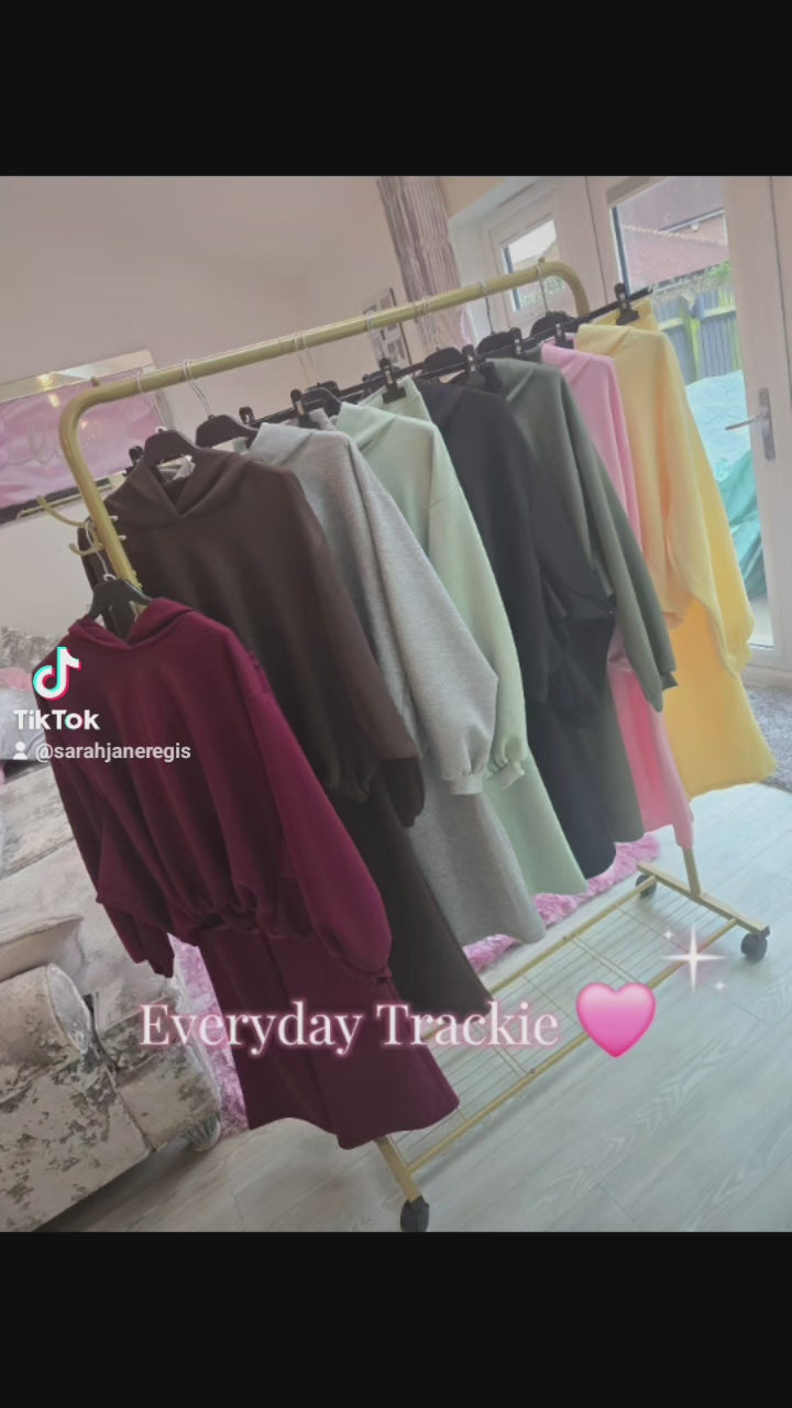 Hooded Bubble Hem Tracksuit