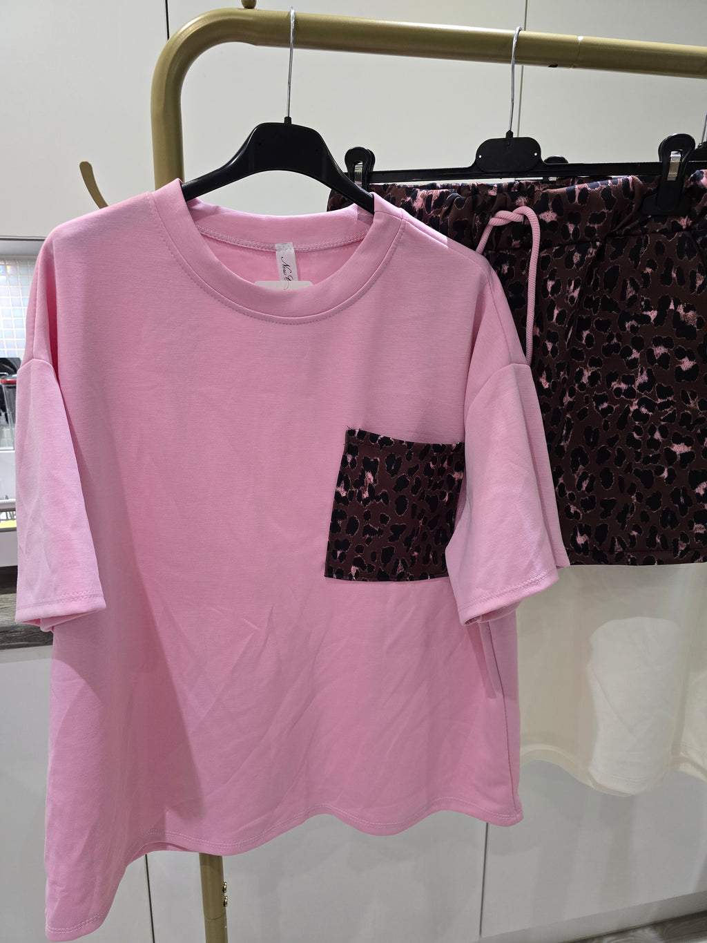 Leopard Print Pocket Short Set