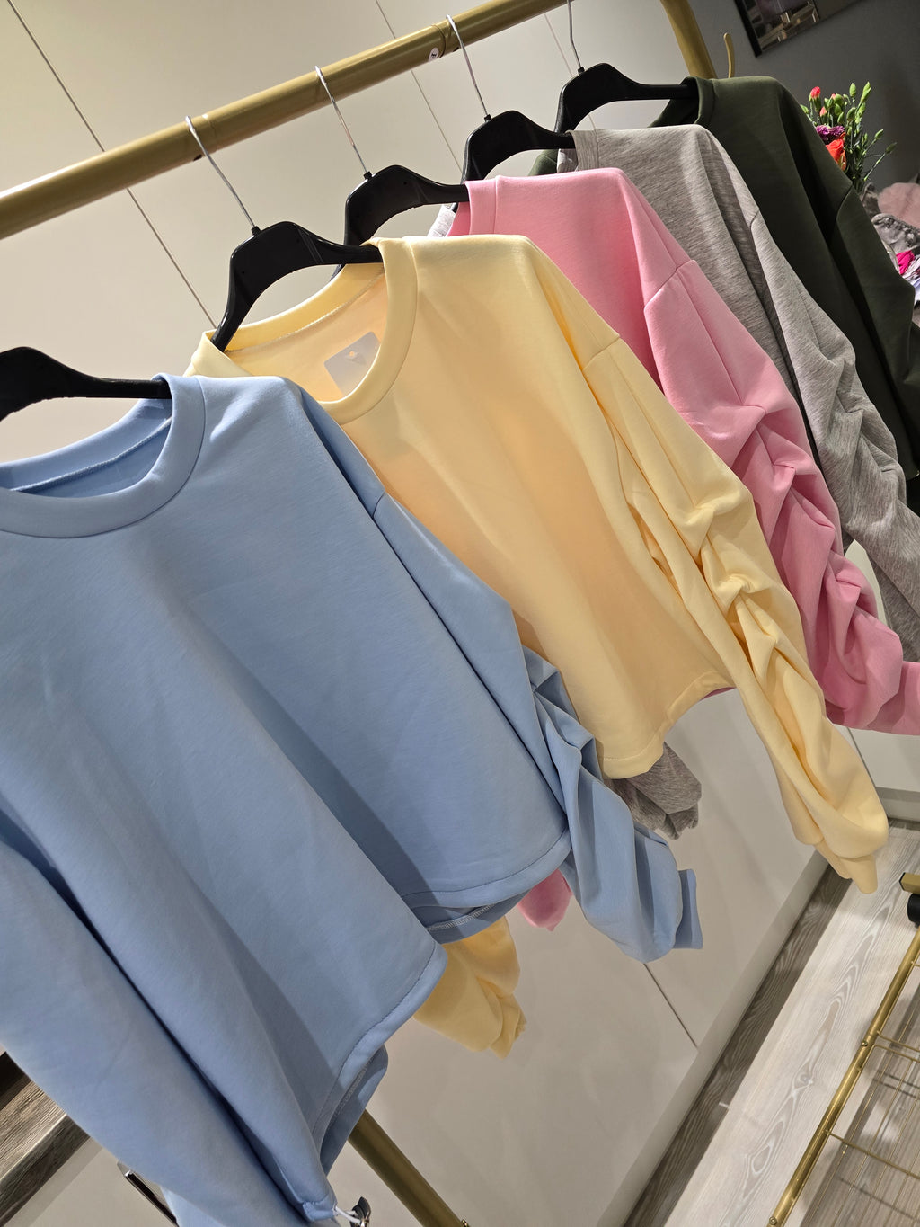 Roushed Arm Sweatshirt
