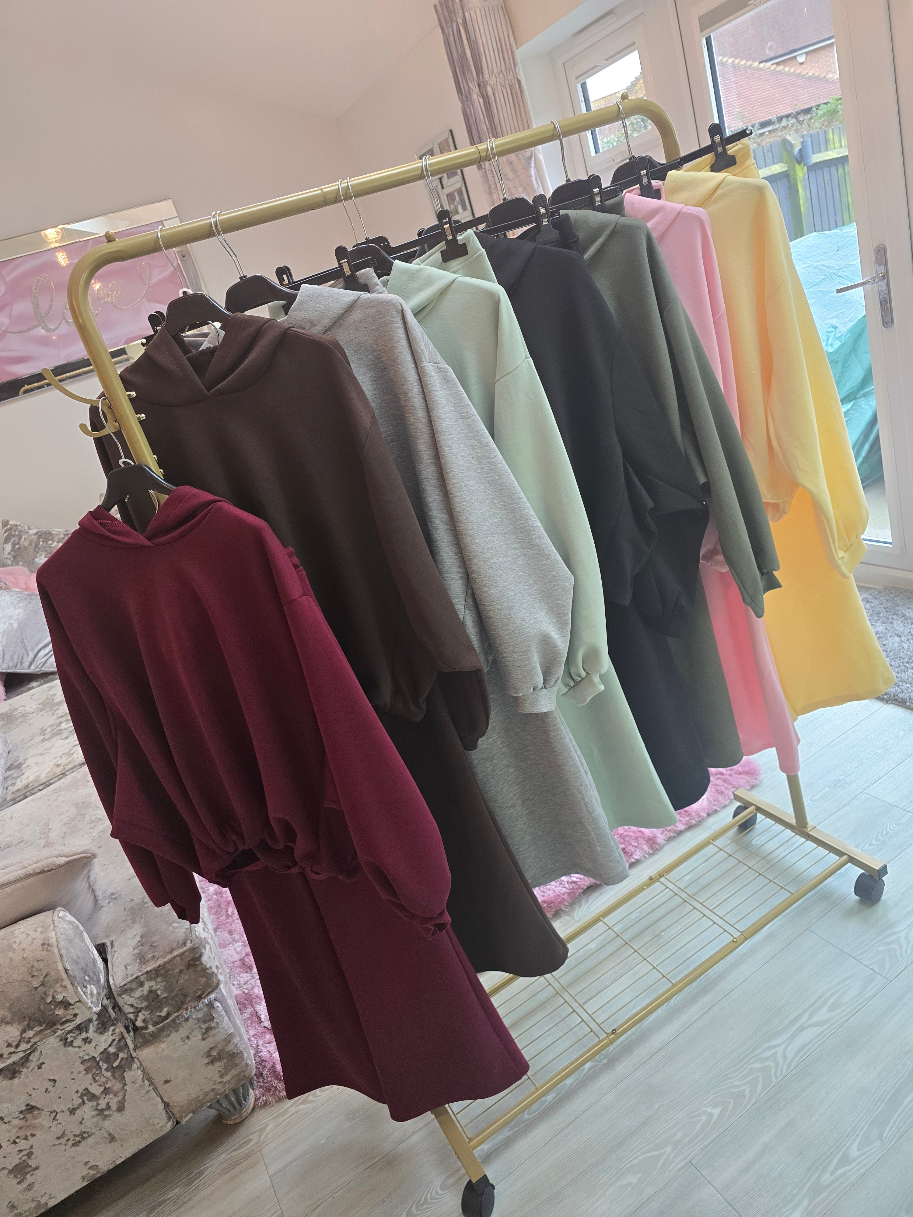 Hooded Bubble Hem Tracksuit