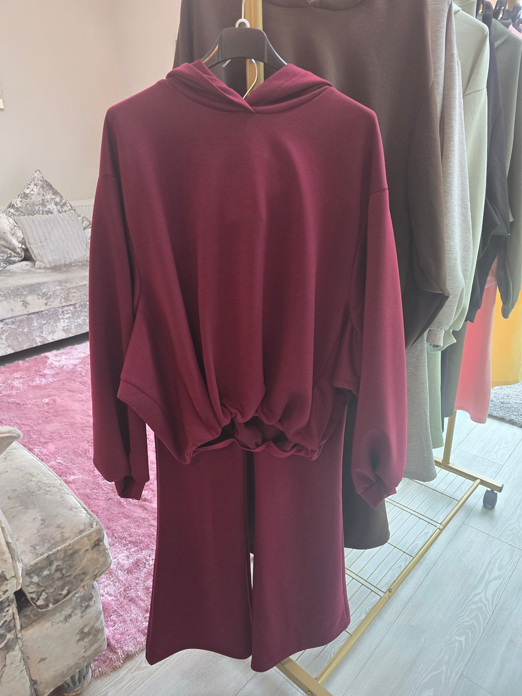 Hooded Bubble Hem Tracksuit