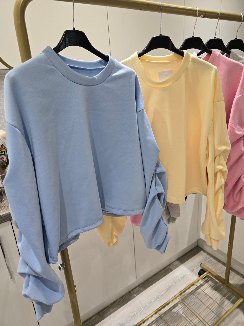 Roushed Arm Sweatshirt