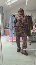 Leopard Print Stripe Tracksuit